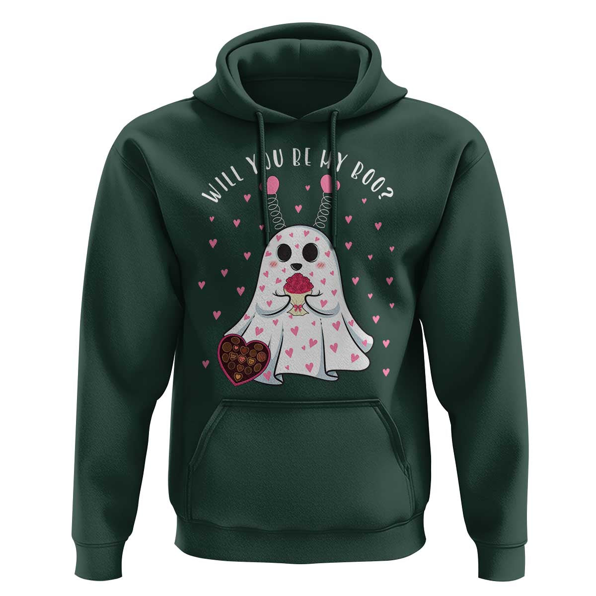 Valentines Ghost Hoodie Will You Be My Boo Cute Funny