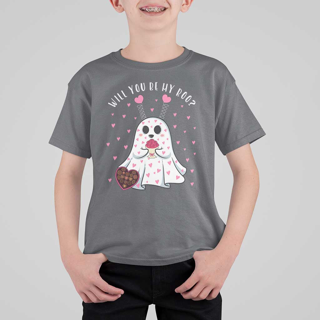 Valentines Ghost T Shirt For Kid Will You Be My Boo Cute Funny