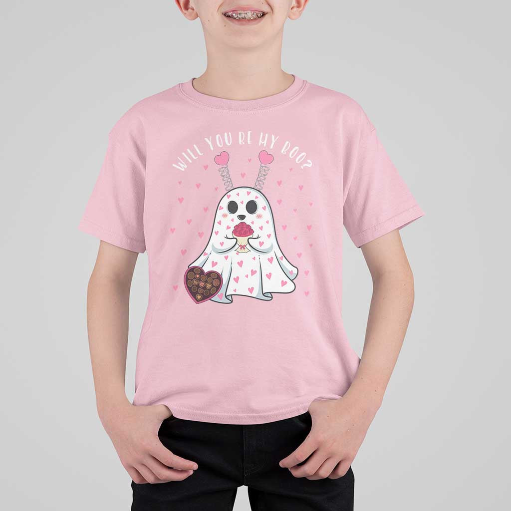 Valentines Ghost T Shirt For Kid Will You Be My Boo Cute Funny