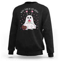 Valentines Ghost Sweatshirt Will You Be My Boo Cute Funny