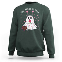Valentines Ghost Sweatshirt Will You Be My Boo Cute Funny
