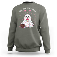 Valentines Ghost Sweatshirt Will You Be My Boo Cute Funny