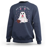 Valentines Ghost Sweatshirt Will You Be My Boo Cute Funny