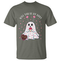 Valentines Ghost T Shirt Will You Be My Boo Cute Funny