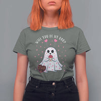 Valentines Ghost T Shirt For Women Will You Be My Boo Cute Funny
