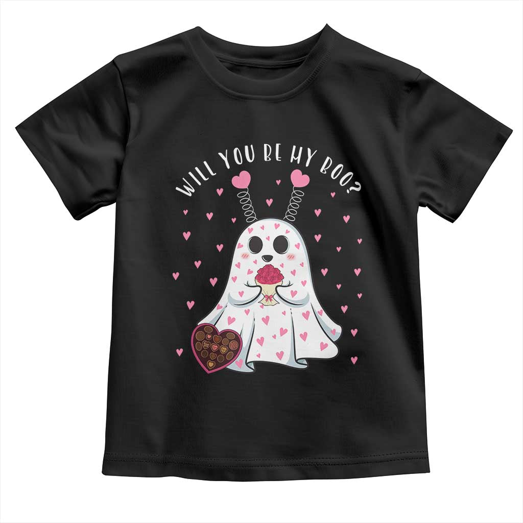 Valentines Ghost Toddler T Shirt Will You Be My Boo Cute Funny