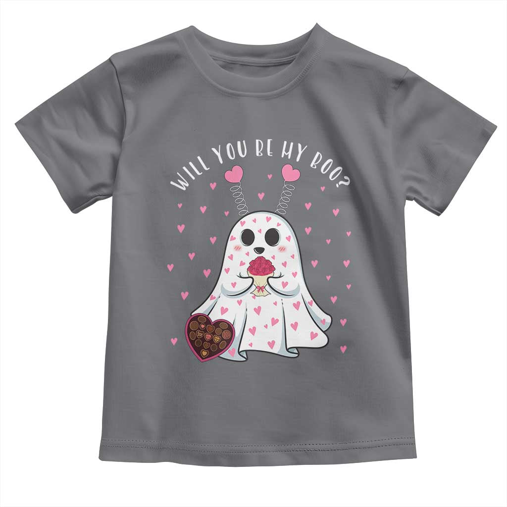 Valentines Ghost Toddler T Shirt Will You Be My Boo Cute Funny