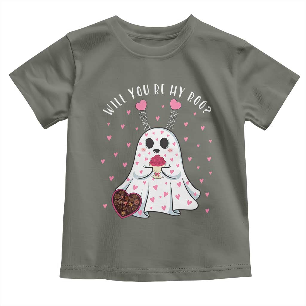 Valentines Ghost Toddler T Shirt Will You Be My Boo Cute Funny