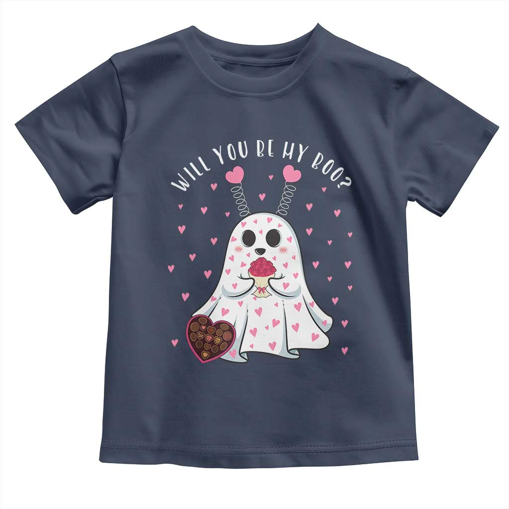 Valentines Ghost Toddler T Shirt Will You Be My Boo Cute Funny