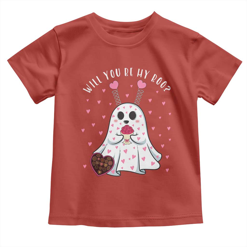 Valentines Ghost Toddler T Shirt Will You Be My Boo Cute Funny