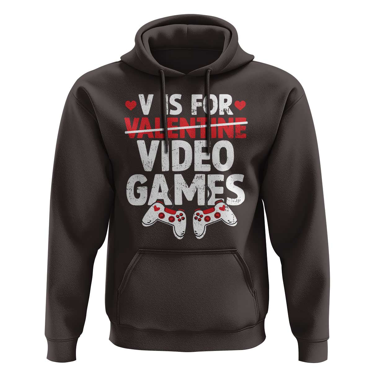 Valentines Day Gamers Hoodie V Is For Video Games