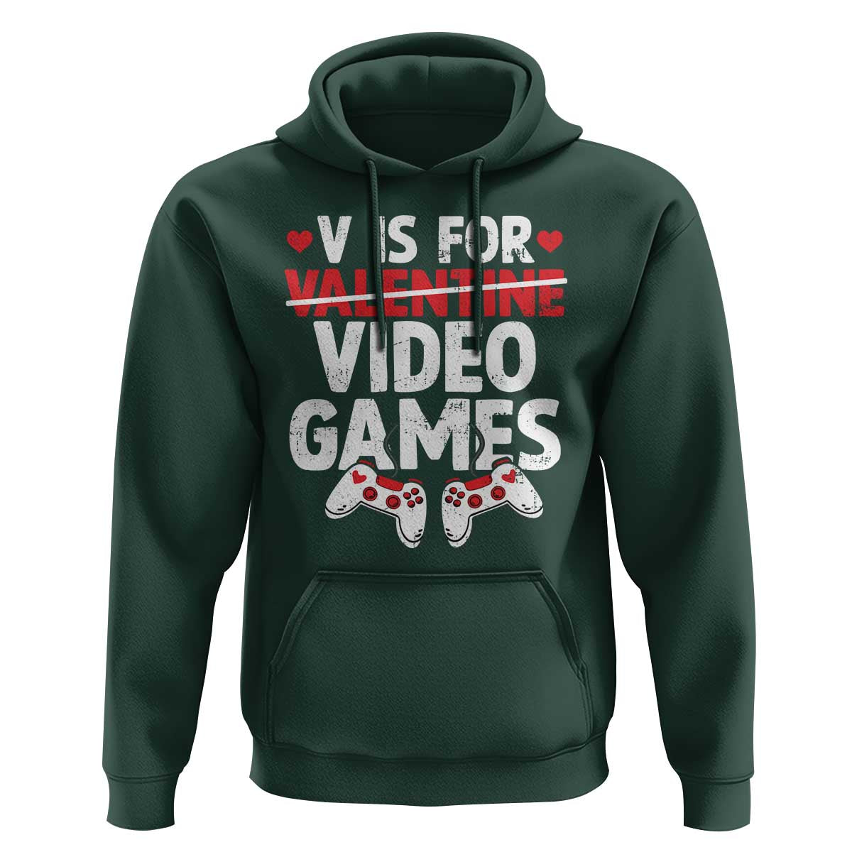 Valentines Day Gamers Hoodie V Is For Video Games