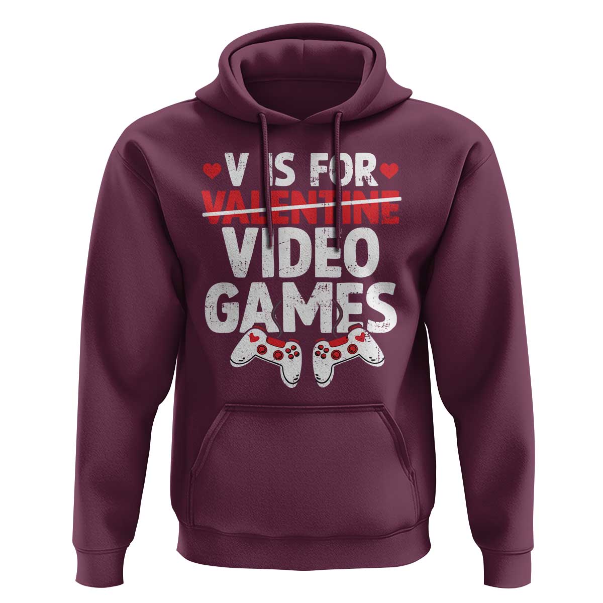 Valentines Day Gamers Hoodie V Is For Video Games