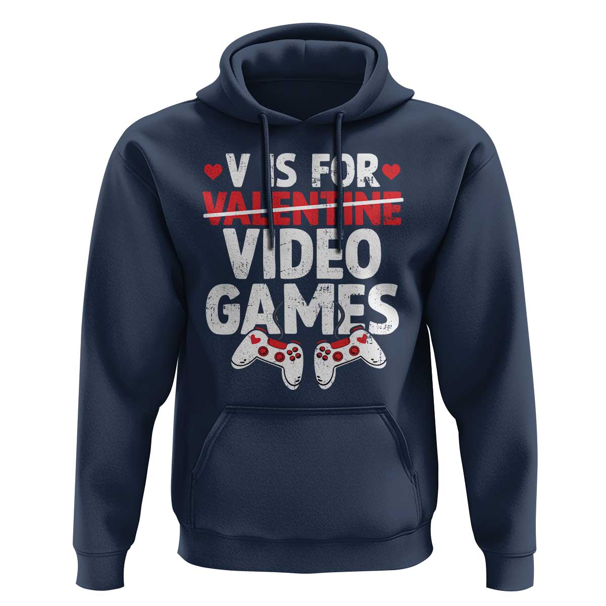 Valentines Day Gamers Hoodie V Is For Video Games