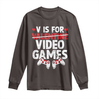 Valentines Day Gamers Long Sleeve Shirt V Is For Video Games