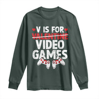 Valentines Day Gamers Long Sleeve Shirt V Is For Video Games