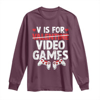 Valentines Day Gamers Long Sleeve Shirt V Is For Video Games