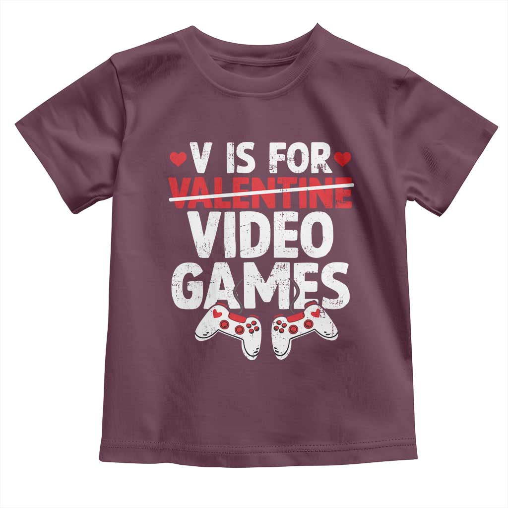 Valentines Day Gamers Toddler T Shirt V Is For Video Games