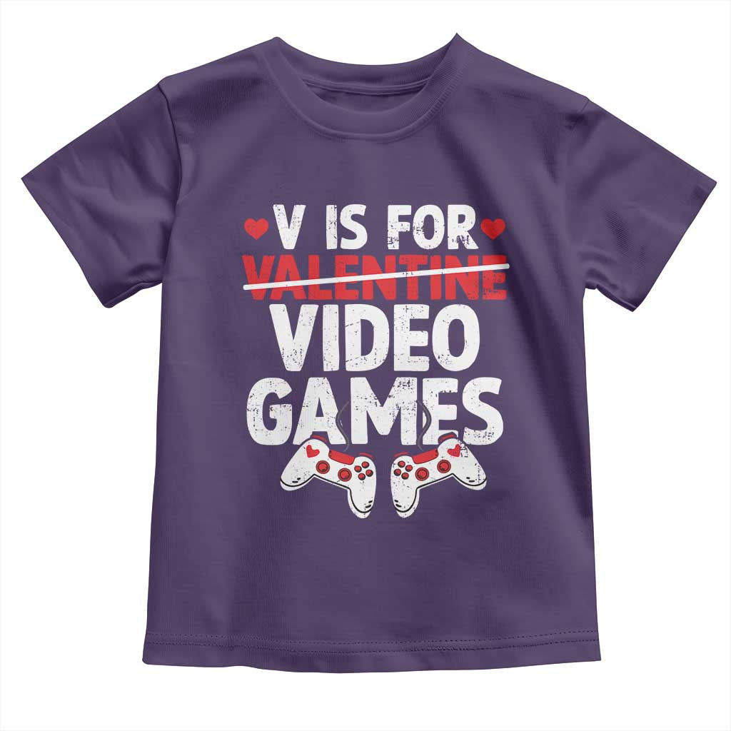 Valentines Day Gamers Toddler T Shirt V Is For Video Games