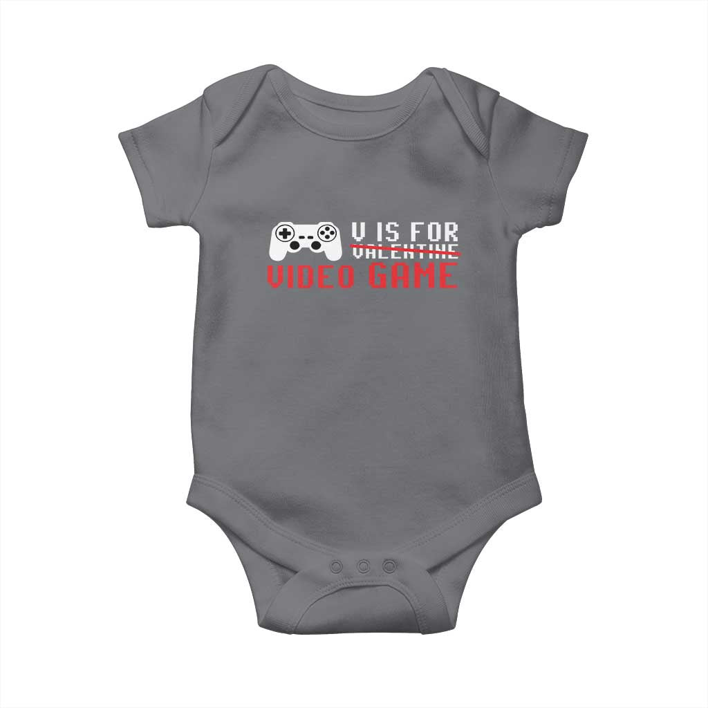 Valentines Day Gamers Baby Onesie V Is For Video Games Gamer