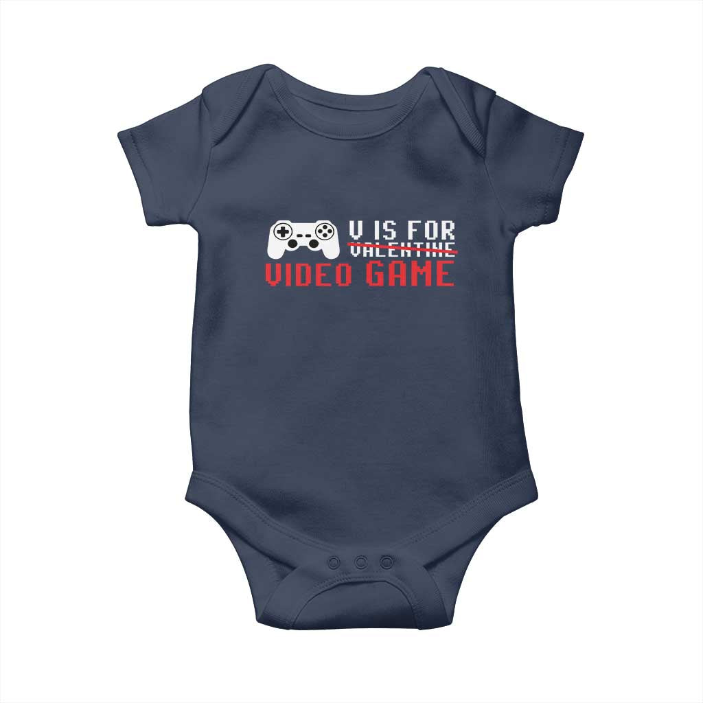 Valentines Day Gamers Baby Onesie V Is For Video Games Gamer