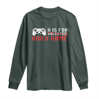 Valentines Day Gamers Long Sleeve Shirt V Is For Video Games Gamer