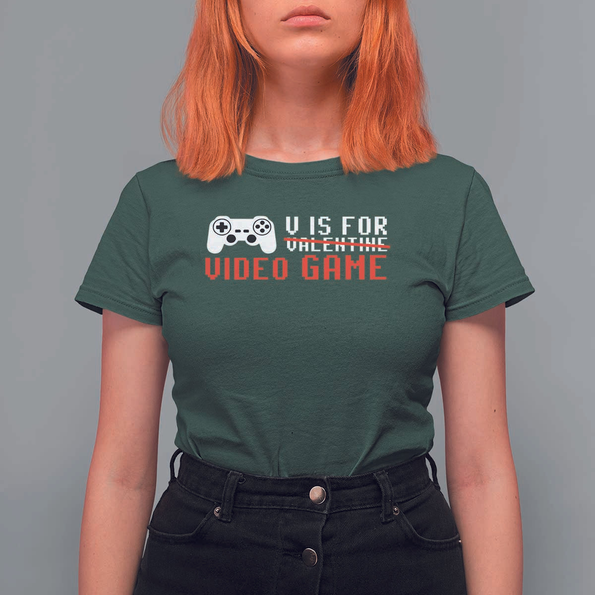 Valentines Day Gamers T Shirt For Women V Is For Video Games Gamer