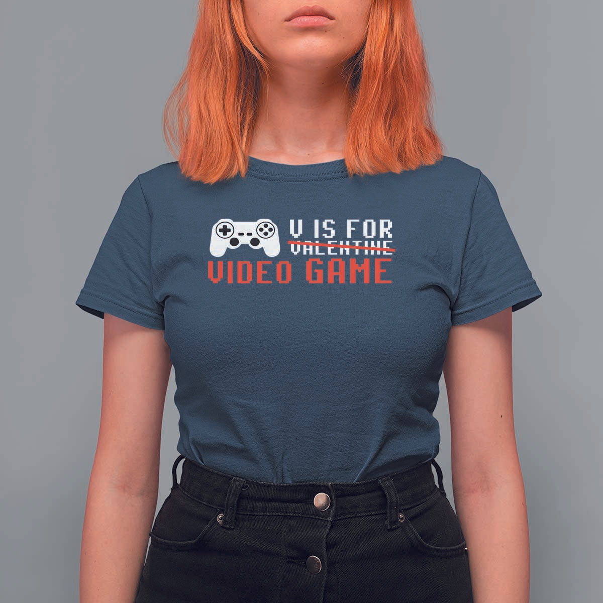 Valentines Day Gamers T Shirt For Women V Is For Video Games Gamer