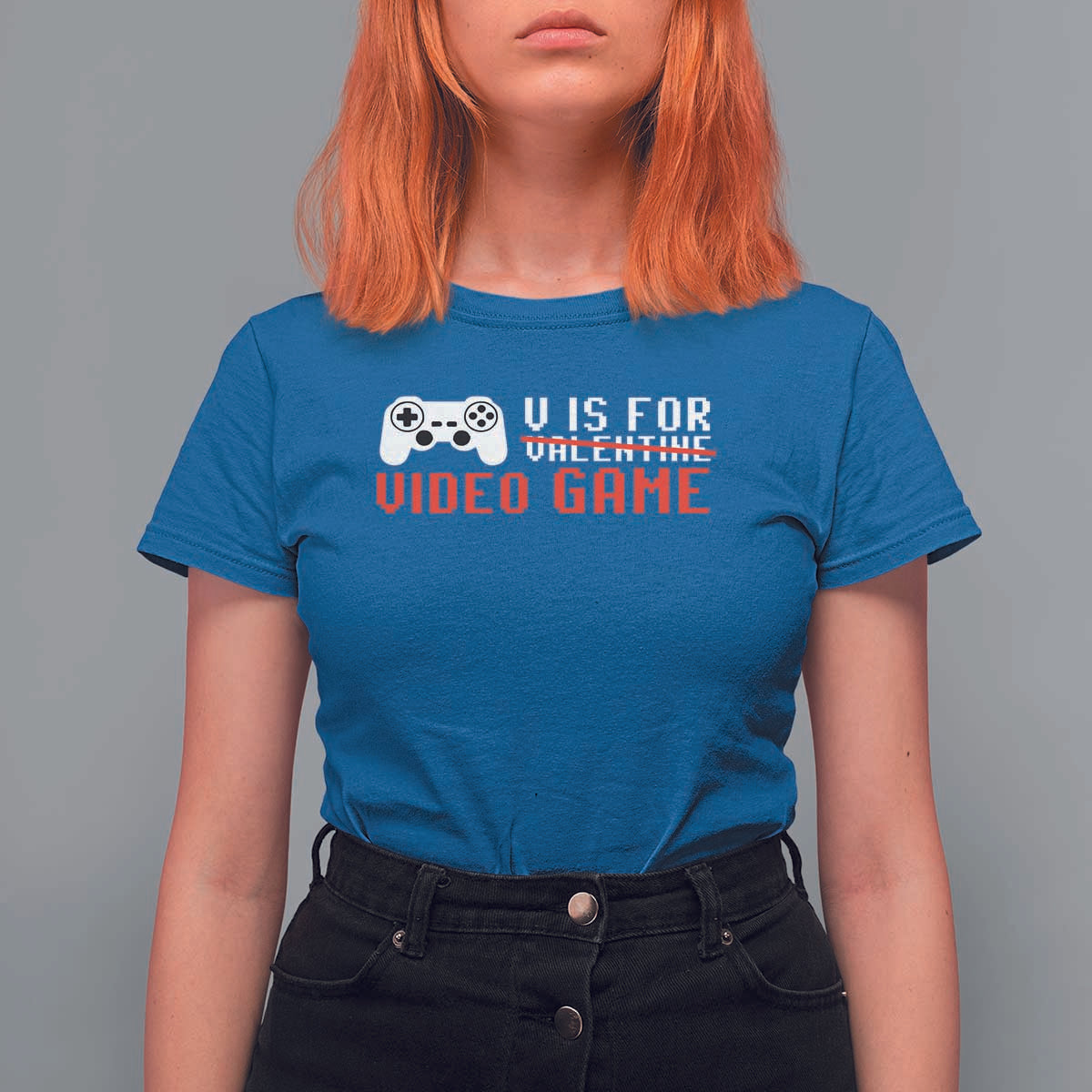 Valentines Day Gamers T Shirt For Women V Is For Video Games Gamer
