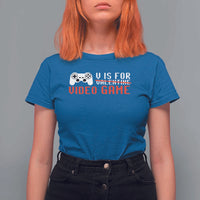 Valentines Day Gamers T Shirt For Women V Is For Video Games Gamer