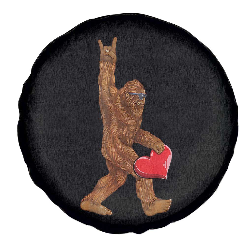 Bigfoot Heart Valentines Day Spare Tire Cover Boys Men Kids Love Sasquatch Lovers