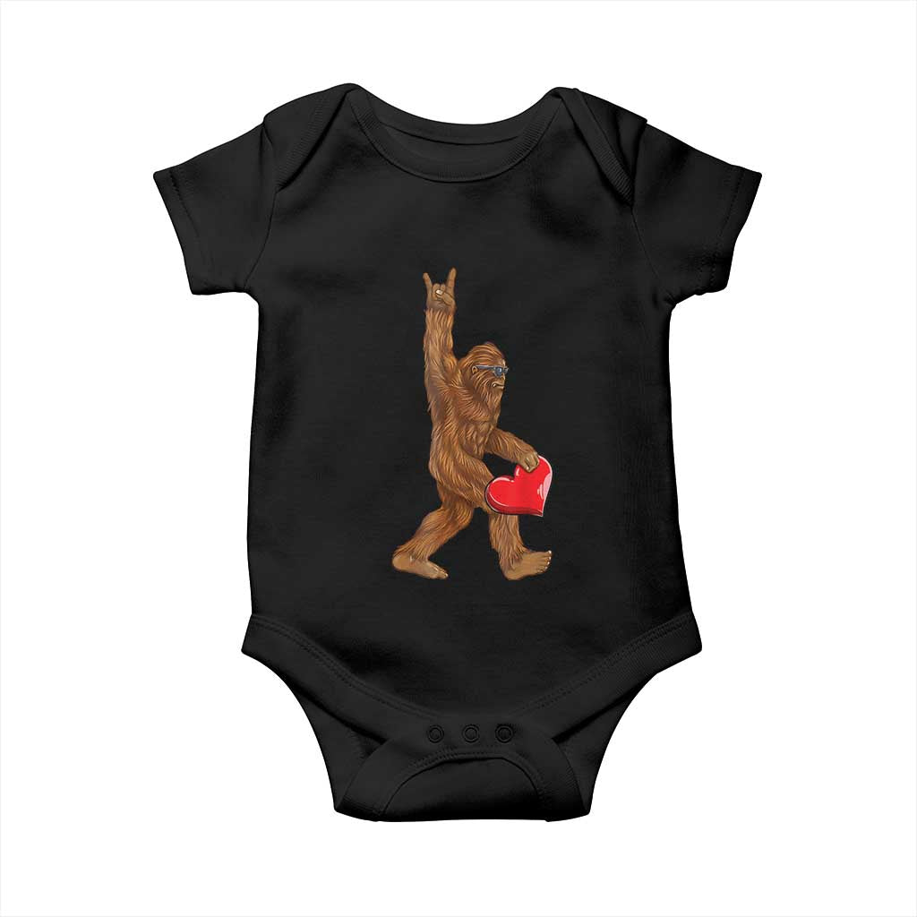 Bigfoot Heart Valentines Day Baby Onesie Boys Men Kids Love Sasquatch Lovers