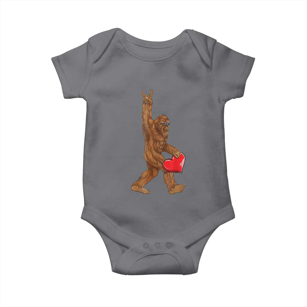 Bigfoot Heart Valentines Day Baby Onesie Boys Men Kids Love Sasquatch Lovers