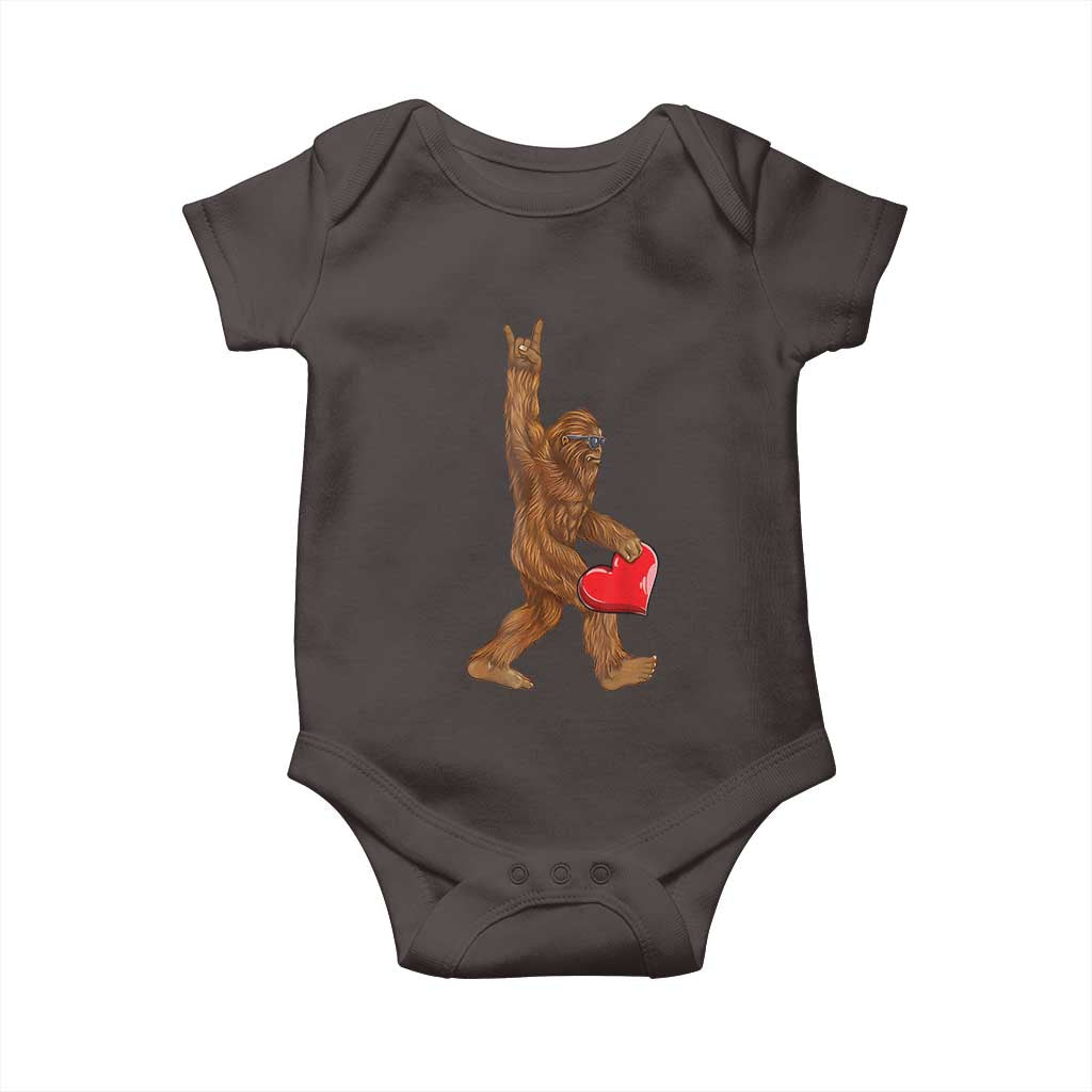 Bigfoot Heart Valentines Day Baby Onesie Boys Men Kids Love Sasquatch Lovers