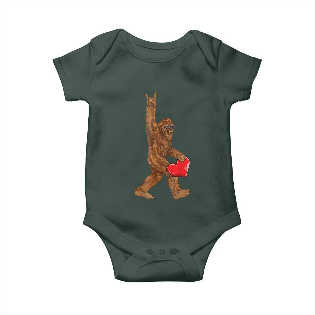 Bigfoot Heart Valentines Day Baby Onesie Boys Men Kids Love Sasquatch Lovers