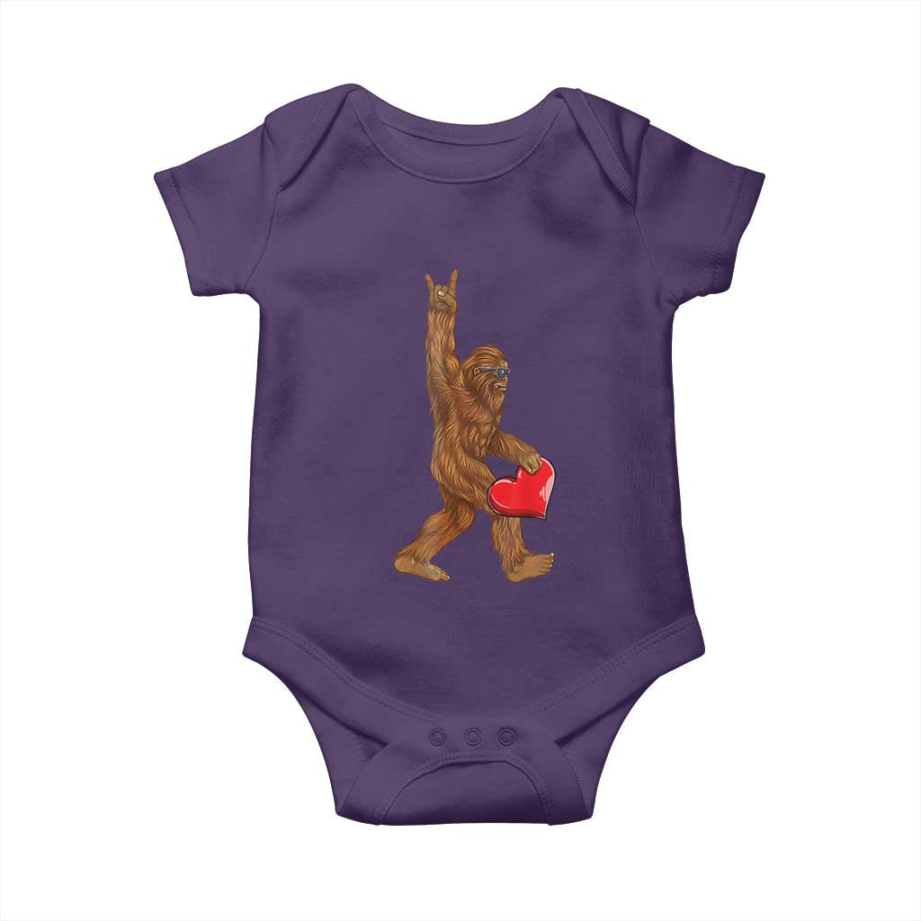Bigfoot Heart Valentines Day Baby Onesie Boys Men Kids Love Sasquatch Lovers