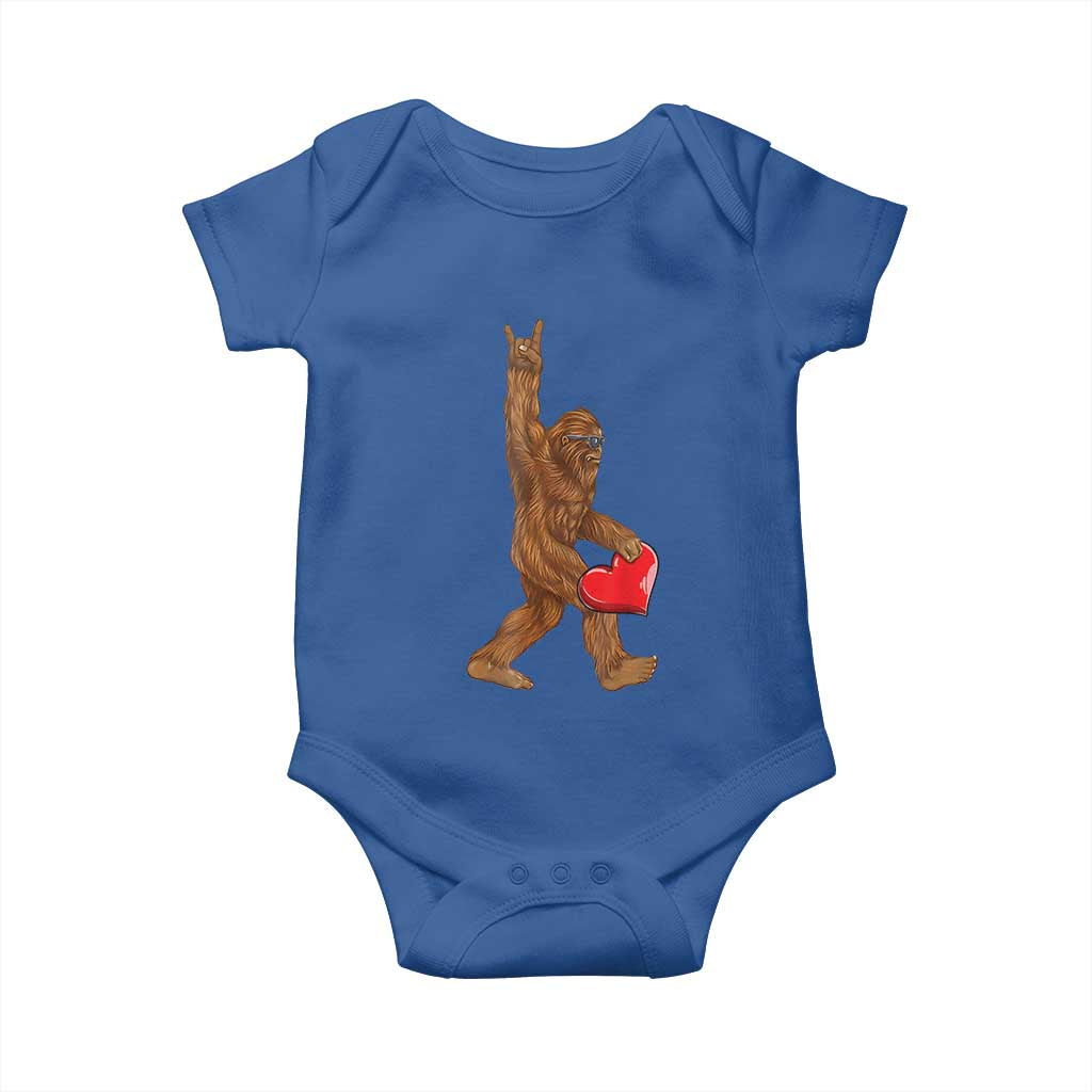 Bigfoot Heart Valentines Day Baby Onesie Boys Men Kids Love Sasquatch Lovers