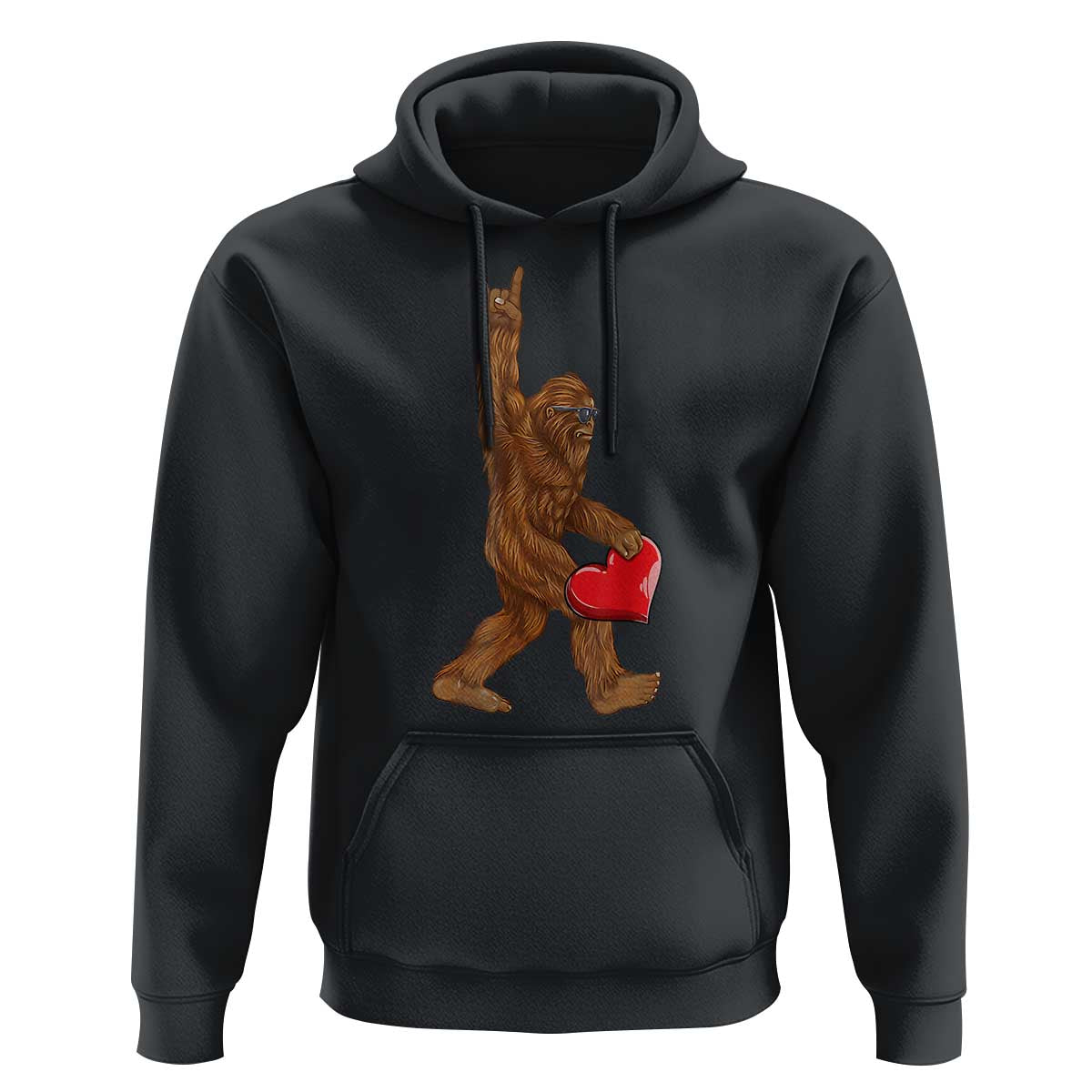 Bigfoot Heart Valentines Day Hoodie Boys Men Kids Love Sasquatch Lovers