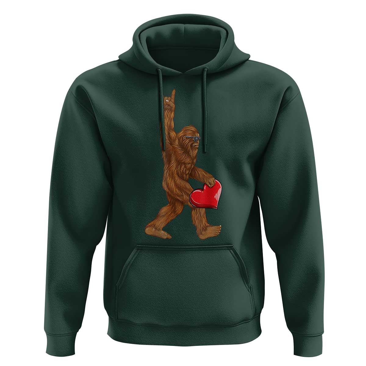 Bigfoot Heart Valentines Day Hoodie Boys Men Kids Love Sasquatch Lovers