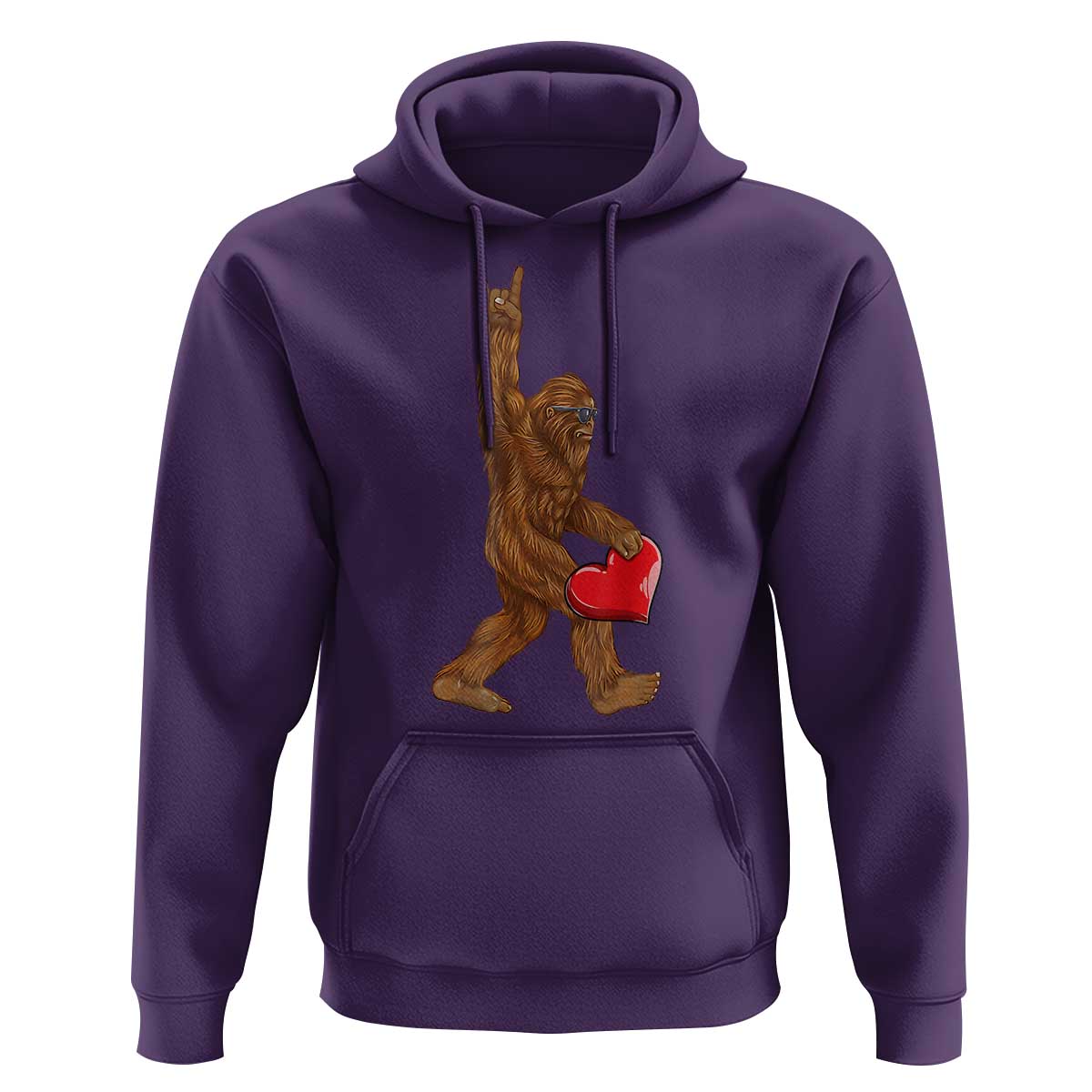 Bigfoot Heart Valentines Day Hoodie Boys Men Kids Love Sasquatch Lovers