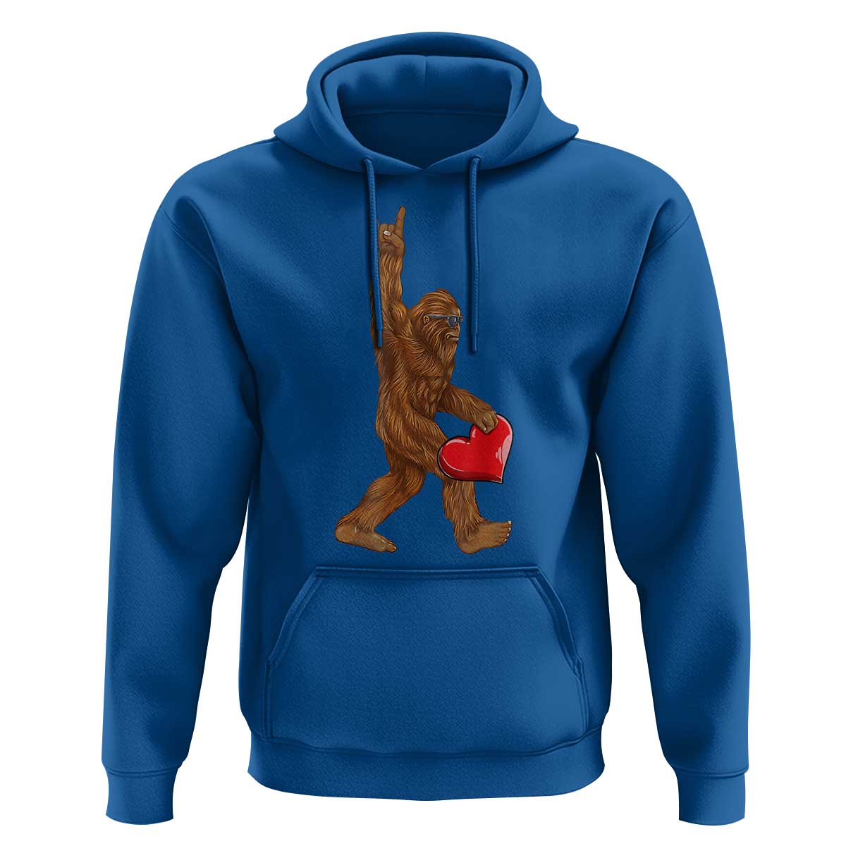 Bigfoot Heart Valentines Day Hoodie Boys Men Kids Love Sasquatch Lovers