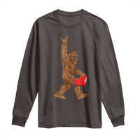 Bigfoot Heart Valentines Day Long Sleeve Shirt Boys Men Kids Love Sasquatch Lovers