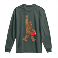 Bigfoot Heart Valentines Day Long Sleeve Shirt Boys Men Kids Love Sasquatch Lovers