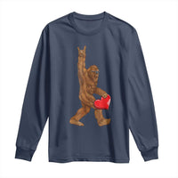 Bigfoot Heart Valentines Day Long Sleeve Shirt Boys Men Kids Love Sasquatch Lovers