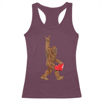 Bigfoot Heart Valentines Day Racerback Tank Top Boys Men Kids Love Sasquatch Lovers