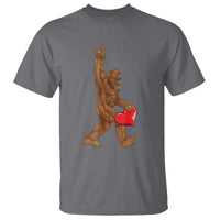 Bigfoot Heart Valentines Day T Shirt Boys Men Kids Love Sasquatch Lovers