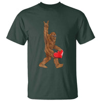 Bigfoot Heart Valentines Day T Shirt Boys Men Kids Love Sasquatch Lovers