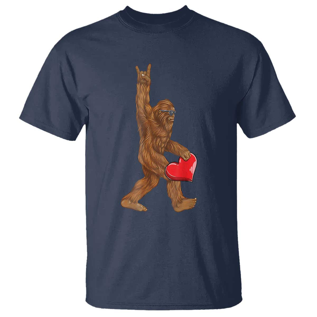 Bigfoot Heart Valentines Day T Shirt Boys Men Kids Love Sasquatch Lovers