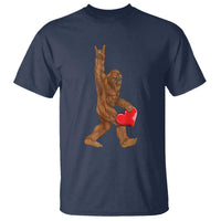 Bigfoot Heart Valentines Day T Shirt Boys Men Kids Love Sasquatch Lovers