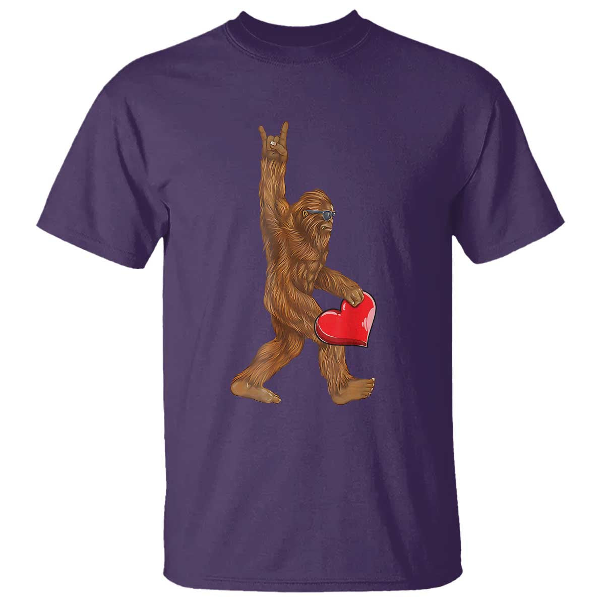 Bigfoot Heart Valentines Day T Shirt Boys Men Kids Love Sasquatch Lovers